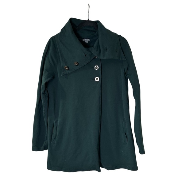 Lilla P Women’s M Forest Green Funnel Neck Swing Sweater Coat - Picture 1 of 5